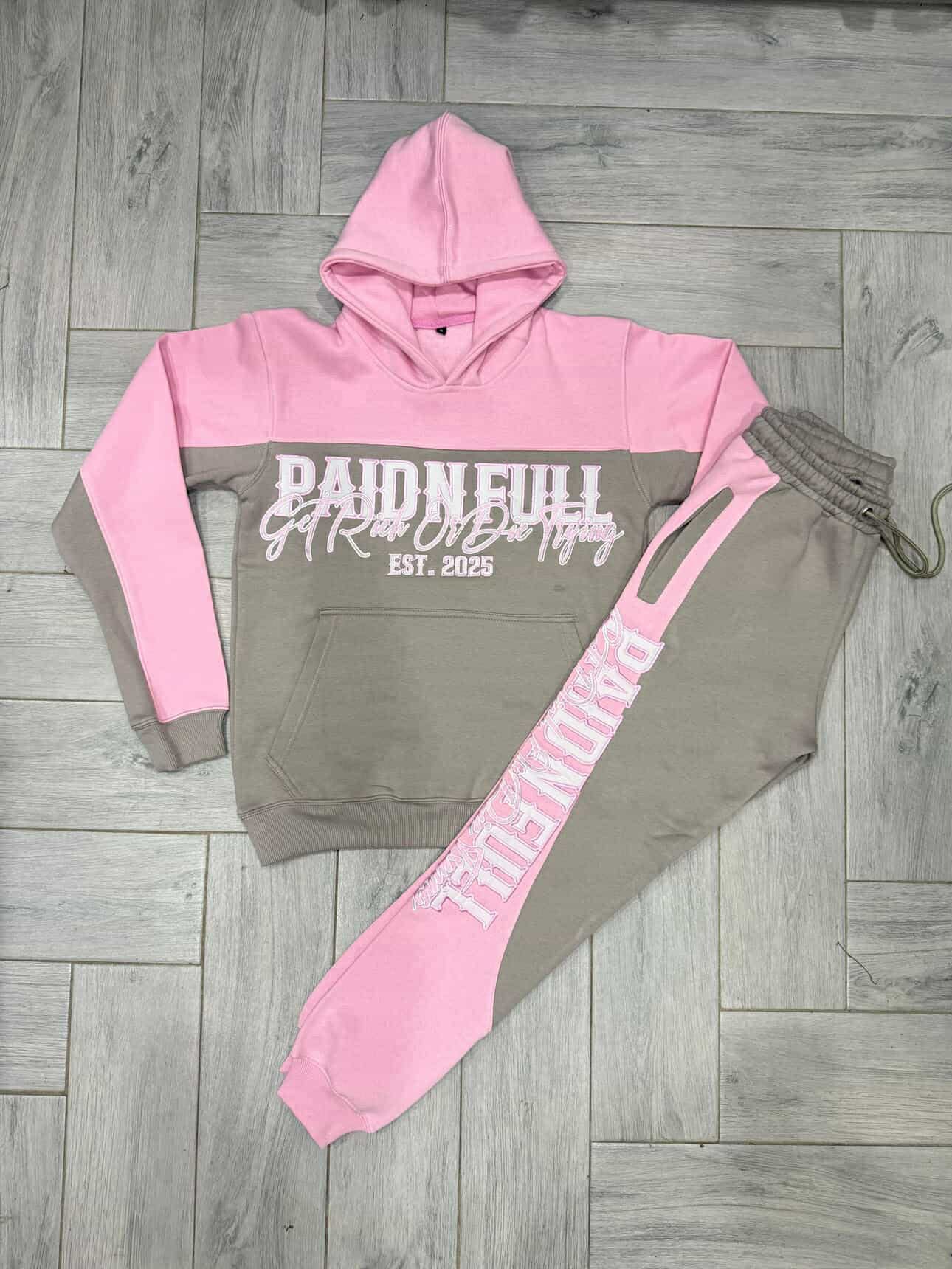 Pink & Grey Paid N Full Set