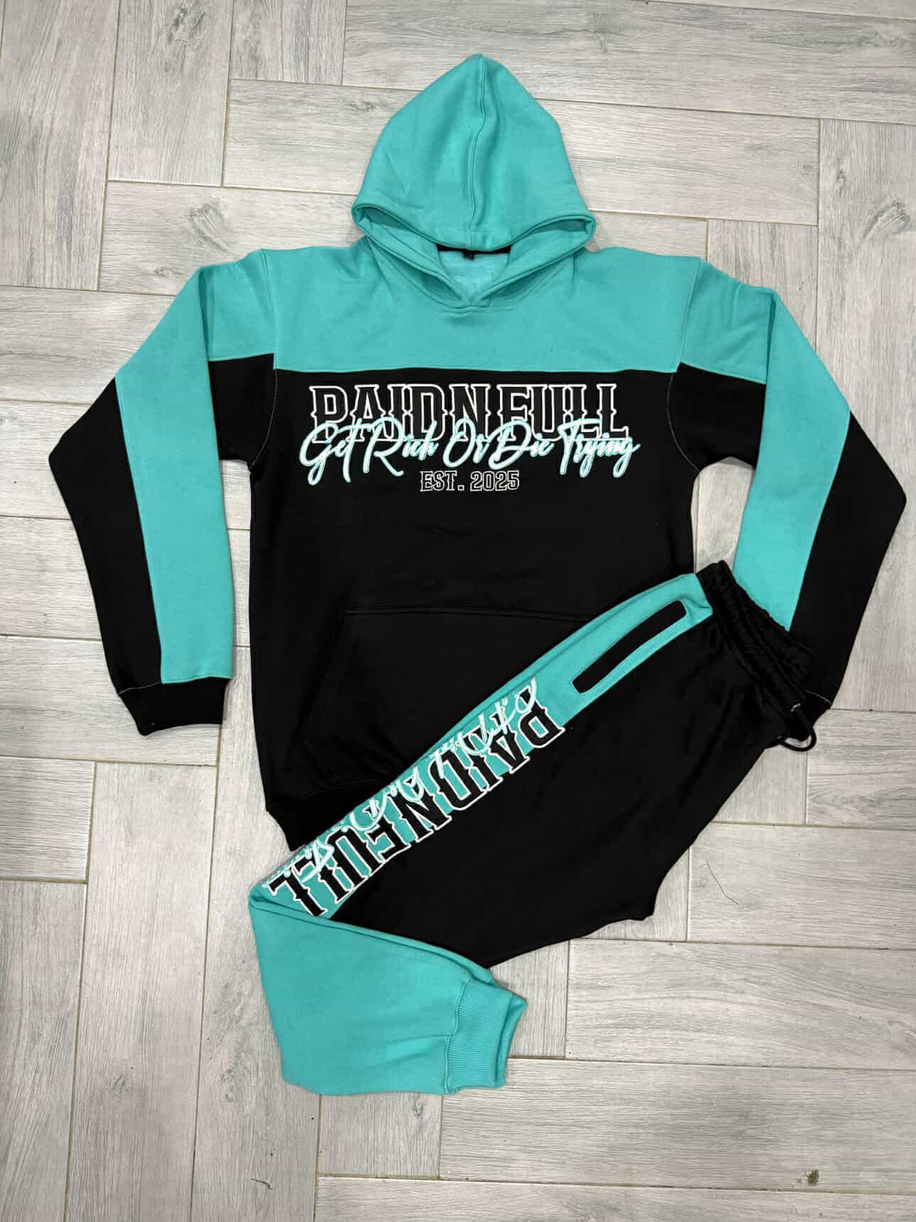 Black & Teal Paid N Full Set